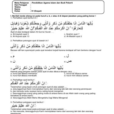 10 Rahasia Nilai Sempurna Pakai Bank Soal Agama Islam Kelas 4 SD Semester 2 Terbaru 2026