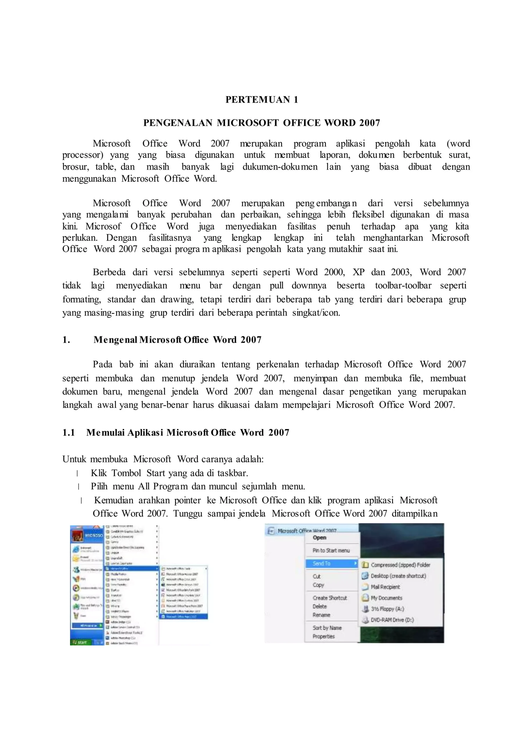 Pengenalan microsoft office word 2007 DOCX Pengenalan microsoft office word 2007 DOCX