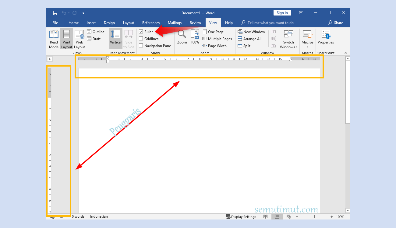 Mudah Cara Memunculkan Ruler di Word - LKomBis
