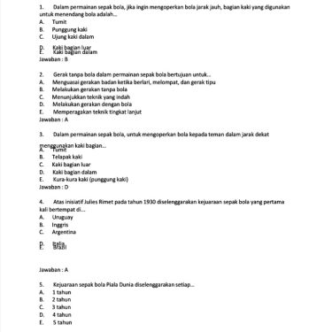 bang soal penjaskes ukk kelas x semester 2