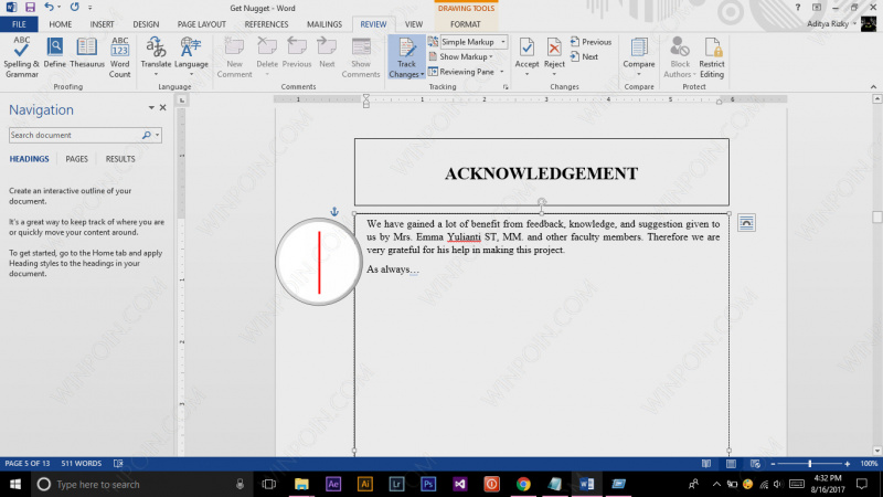 Cara Mengetahui Perubahan pada File Word 3 WinPoin