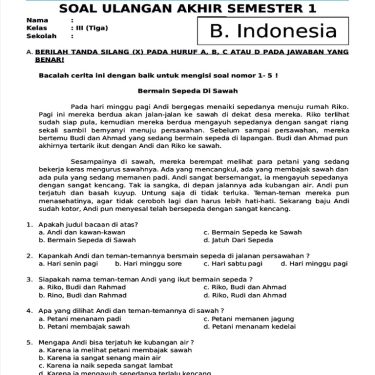 7 Soal Essay Bahasa Indonesia Kelas 3 SD Semester 1 yang Wajib Dikuasai Sebelum Ujian 2026