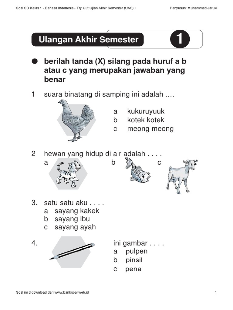 Wajib Tahu Kisi Kisi Soal Bahasa Indonesia Kelas 1 SD Semester 2 Agar Anak Tak Bingung