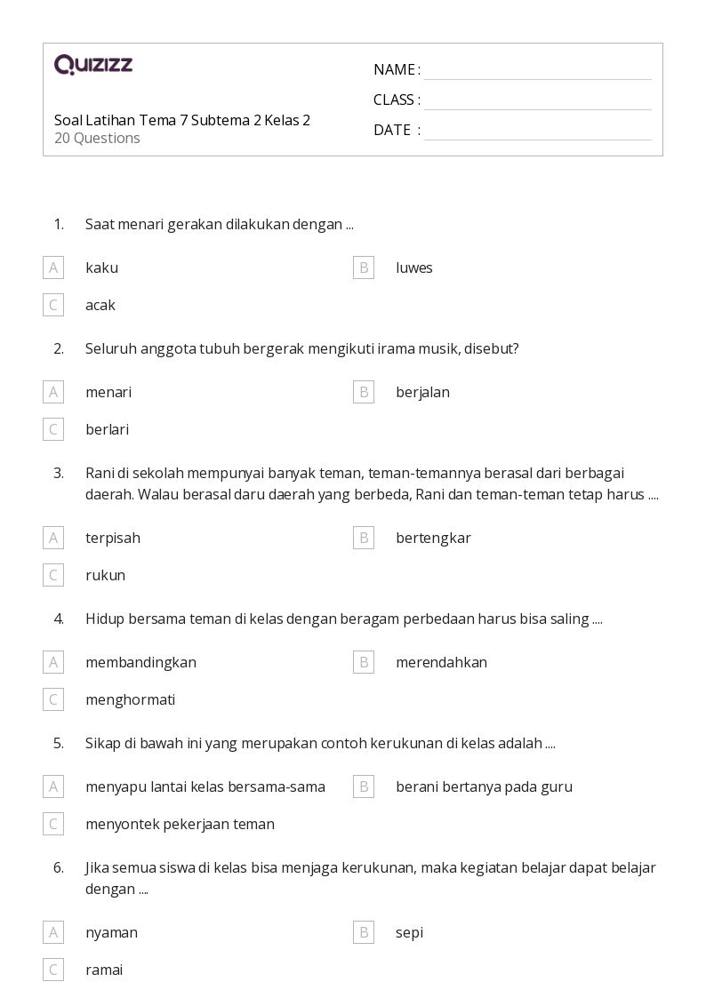 50 lembar kerja Soal Kata Pecahan untuk Kelas 2 di Quizizz Gratis 50 lembar kerja Soal Kata Pecahan untuk Kelas 2 di Quizizz Gratis