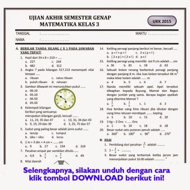 5 Contoh Soal dan Jawaban Matematika Kelas 3 SD Semester 2 yang Wajib Dikuasai Siswa