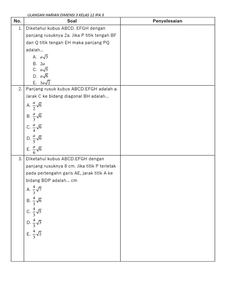 5 Rahasia Contoh Soal dan Pembahasan Matematika Kelas 12 Tentang Dimensi 3 yang Jarang Diketahui Guru