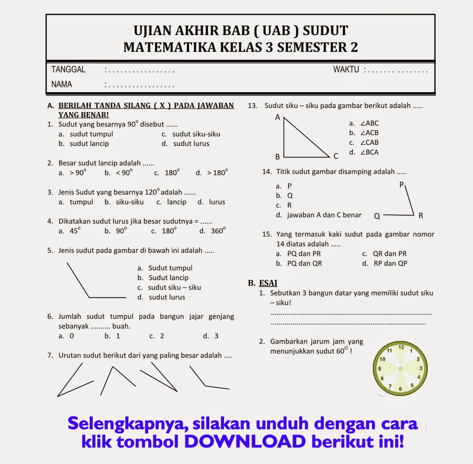 7 Contoh Soal dan Jawaban SBK Kelas 3 SD Semester 2 Ternyata Bisa Dicetak Gratis