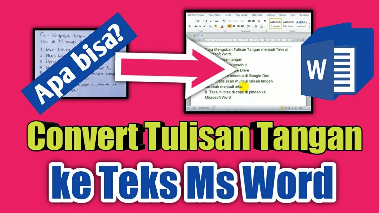 Cara Mengubah Tulisan Tangan menjadi Teks Microsoft Word How to Cara Mengubah Tulisan Tangan menjadi Teks Microsoft Word How to