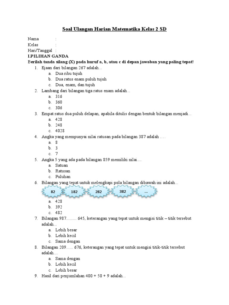 Kunci Sukses Belajar Download Soal Ulangan Harian Kelas 2 SD Semester Kunci Sukses Belajar Download Soal Ulangan Harian Kelas 2 SD Semester