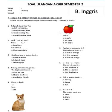 Jangan Sampai Ketinggalan, Ini Dia Contoh Soal Ulangan Akhir Semester 1 Kelas 3 SD Lengkap dengan Kunci Jawaban