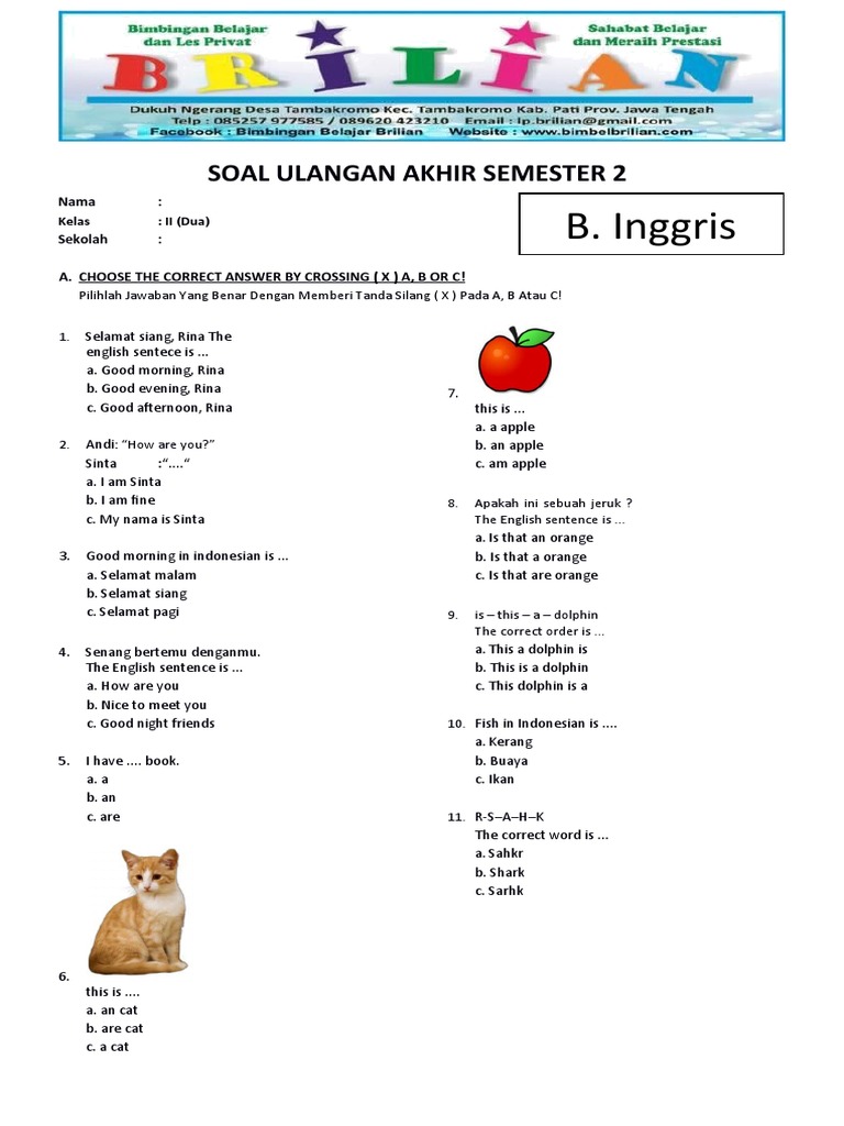 Jangan Sampai Ketinggalan, Ini Dia Contoh Soal Ulangan Akhir Semester 1 Kelas 3 SD Lengkap dengan Kunci Jawaban