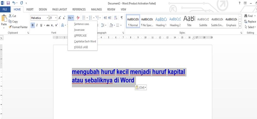 Terbukti 5 Cara Cepat Mengubah tulisan dari huruf kecil menjadi kapital di word