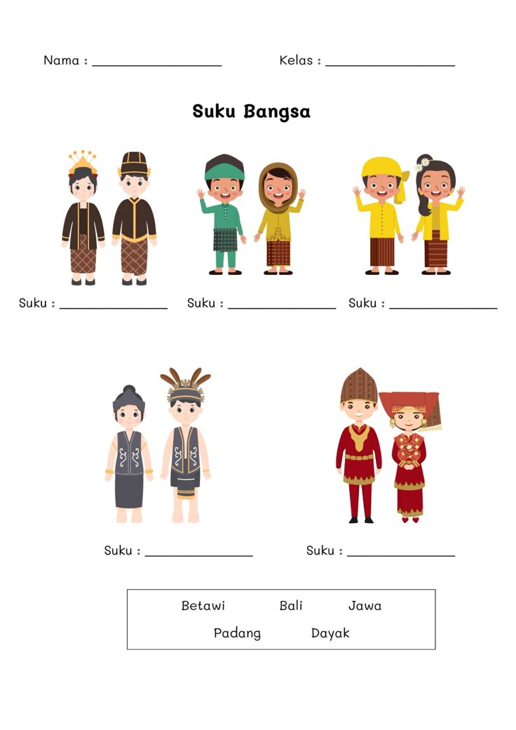 Terbukti! 7 Contoh Soal Suku Bangsa di SD Kelas 1 yang Bikin Anak Paham Budaya