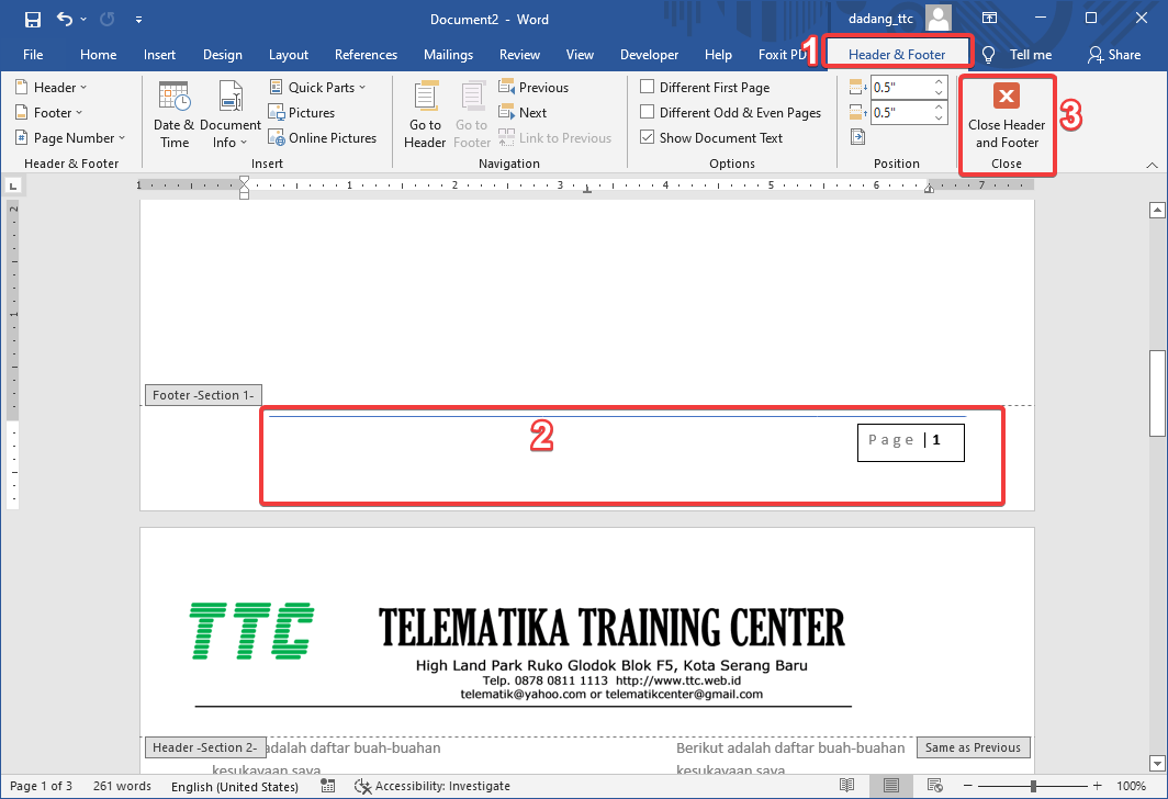 Terbukti Cara Cepat Mengubah Tulisan Halaman di Footer Word Page1of2 Tanpa Ribet