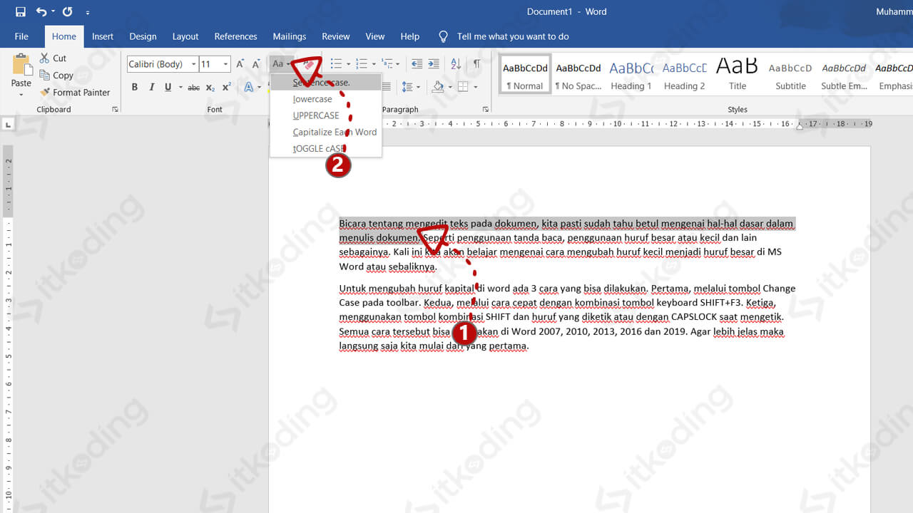 Cara Mengubah Huruf Menjadi Kecil Besar Kapital di MS Word Cara Mengubah Huruf Menjadi Kecil Besar Kapital di MS Word