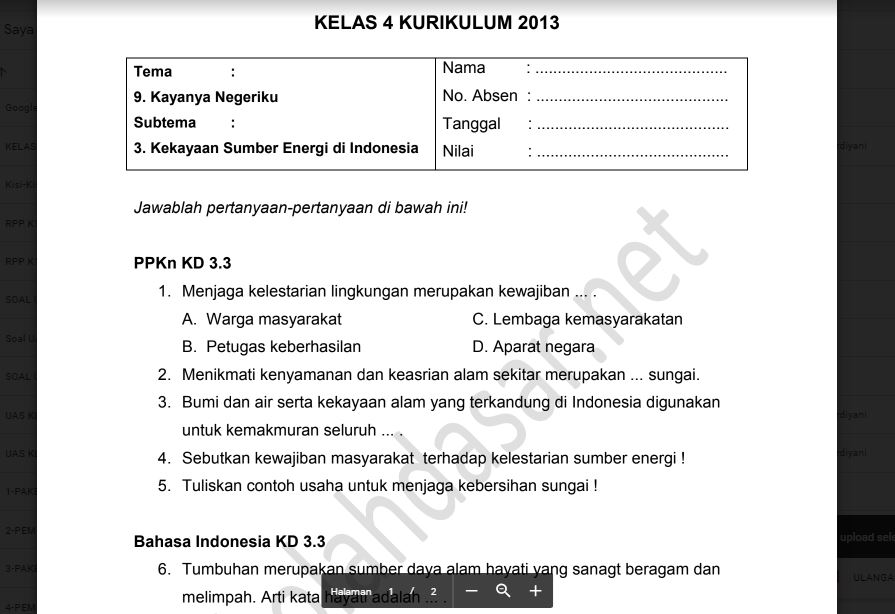 Contoh Soal Tematik Kelas 4 Tema 1 Indahnya Kebersamaan - Seputar Kelas Contoh Soal Tematik Kelas 4 Tema 1 Indahnya Kebersamaan - Seputar Kelas