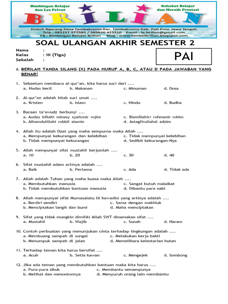 Ternyata Ini Dia Contoh Soal Ulangan Akhir Semester 2 Kelas 3 SD yang Sering Muncul di Ujian