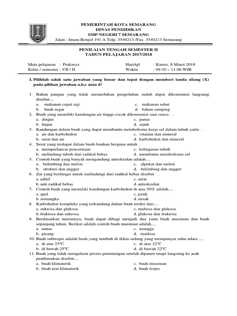 7 Rahasia contoh soal kerajinan prakarya kelas 8 sem 2 yang Wajib Diketahui Sekarang!