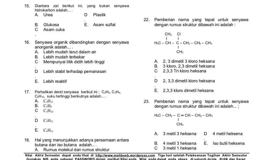 7 contoh soal kimia dan pembahasan kelas 11 semester 2 yang Bikin Nilai Naik Sekarang