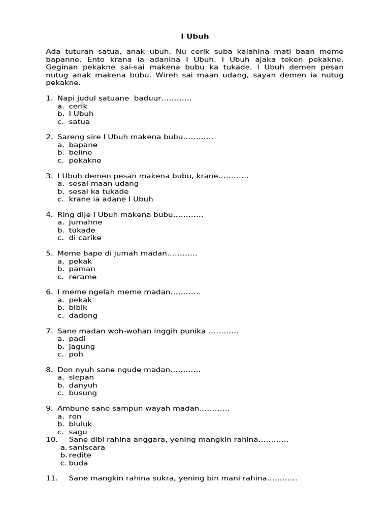 Rahasia Lulus Ujian dengan soal bahasa bali kelas 2 semester 2 tahun 2018 Ternyata Mudah