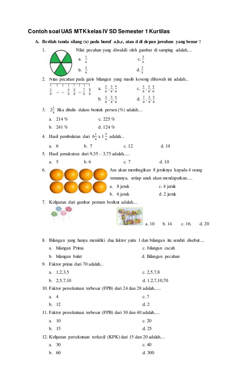 Rahasia Skor Sempurna Latihan Soal PTS Matematika Kurtilas Kelas 4 5 6 Semester 1
